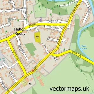 Street map sample of Hutton Rudby, North Yorkshire