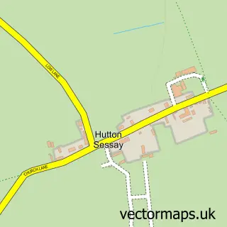 Street map sample of Hutton Sessay, North Yorkshire