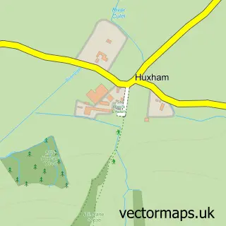 Street map sample of Huxham, Devon