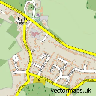 Street map sample of Hyde Heath, Buckinghamshire