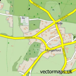 Street map sample of Hyde, Hampshire