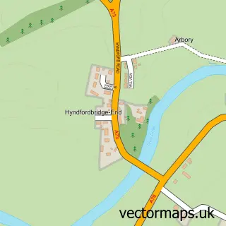 Street map sample of Hyndford Bridge, Lanarkshire