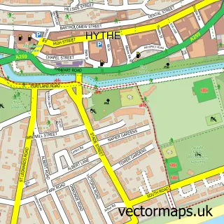 Street map sample of Hythe, Kent