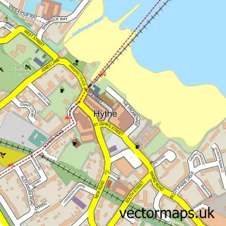 Street map sample of Hythe, Hampshire