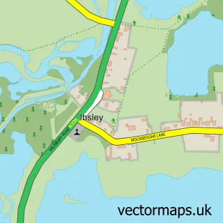 Street map sample of Ibsley, Hampshire