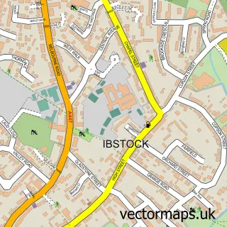Street map sample of Ibstock, Leicestershire