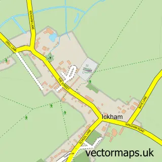 Street map sample of Ickham, Kent