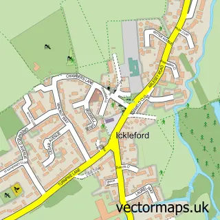 Street map sample of Ickleford, Hertfordshire