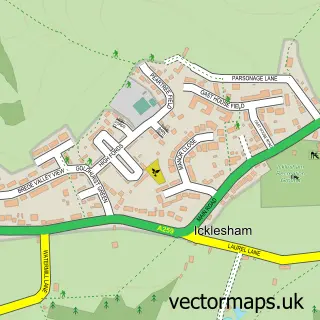 Street map sample of Icklesham, East Sussex