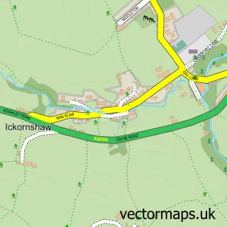 Street map sample of Ickornshaw, North Yorkshire