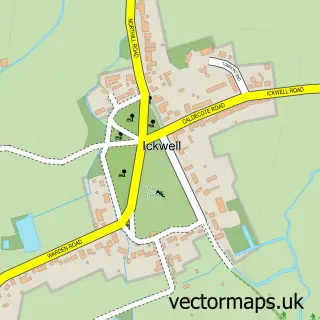 Street map sample of Ickwell, Bedfordshire