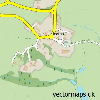 Street map sample of Icomb, Gloucestershire