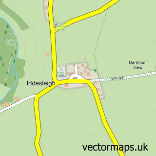 Street map sample of Iddesleigh, Devon