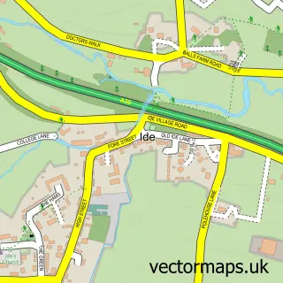 Street map sample of Ide, Devon