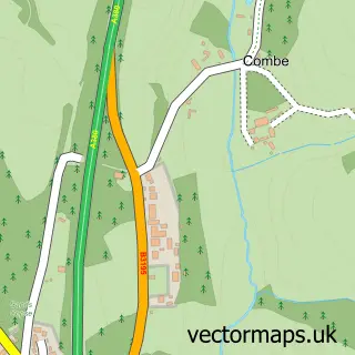 Street map sample of Ideford Combe, Devon