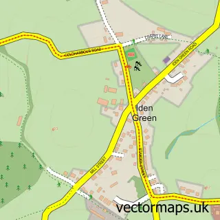 Street map sample of Iden Green, Kent