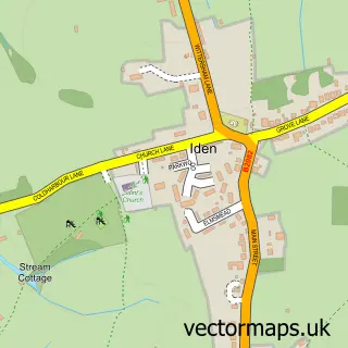 Street map sample of Iden, East Sussex
