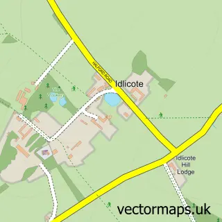 Street map sample of Idlicote, Warwickshire