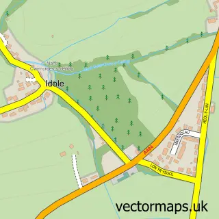 Street map sample of Idole, Dyfed