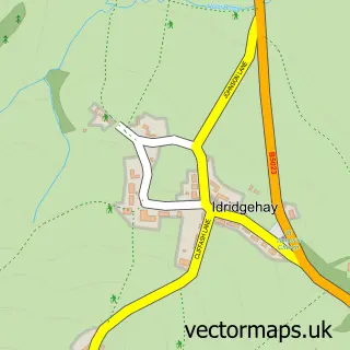 Street map sample of Idridgehay Green, Derbyshire