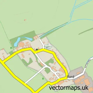 Street map sample of Iford, East Sussex