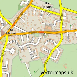 Street map sample of Ifton Heath, Shropshire