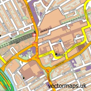 Street map sample of Ilford, Greater London