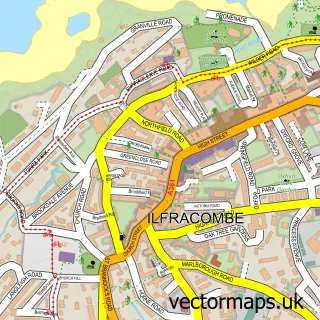Street map sample of Ilfracombe, Devon