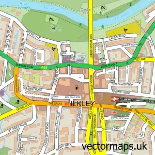 Street map sample of Ilkley, West Yorkshire