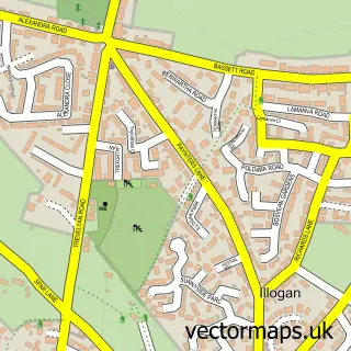 Street map sample of Illogan, Cornwall