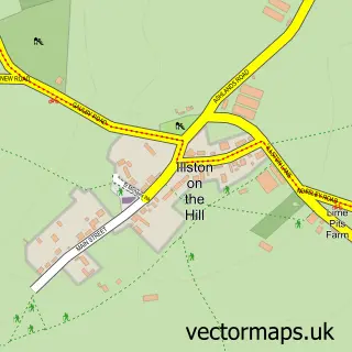 Street map sample of Illston on the Hill, Leicestershire