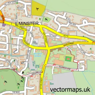 Street map sample of Ilminster, Somerset