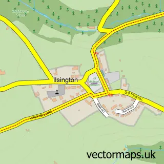 Street map sample of Ilsington, Devon