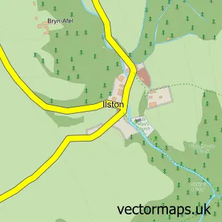 Street map sample of Ilston, West Glamorgan