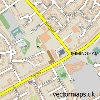 Street map sample of Immingham, Lincolnshire
