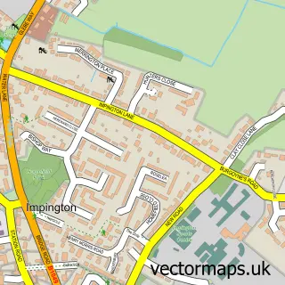 Street map sample of Impington, Cambridgeshire