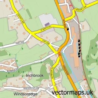 Street map sample of Inchbrook, Gloucestershire