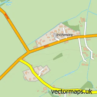 Street map sample of Inchmore, Inverness