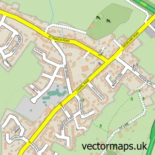Street map sample of Indian Queens, Cornwall