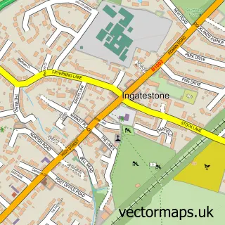 Street map sample of Ingatestone, Essex