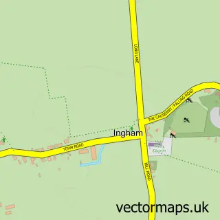 Street map sample of Ingham, Norfolk