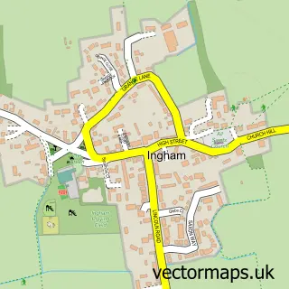 Street map sample of Ingham, Lincolnshire