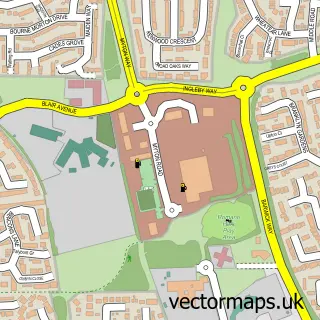Street map sample of Ingleby Barwick, North Yorkshire