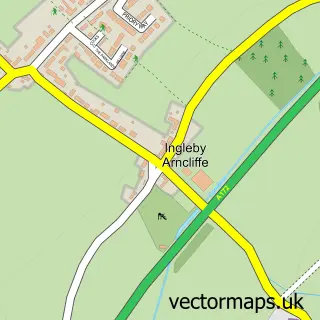 Street map sample of Ingleby Cross, North Yorkshire