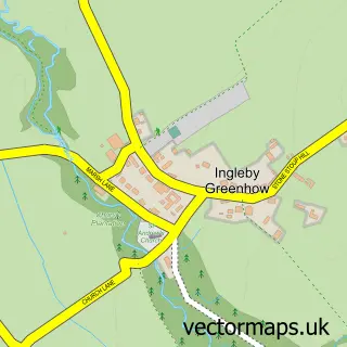 Street map sample of Ingleby Greenhow, North Yorkshire