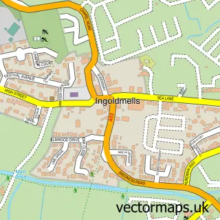 Street map sample of Ingoldmells, Lincolnshire