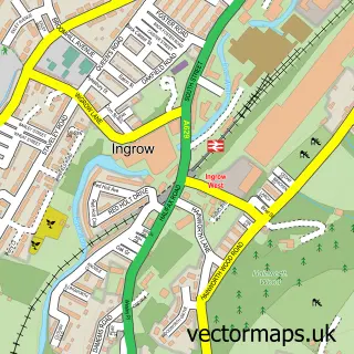 Street map sample of Ingrow, West Yorkshire