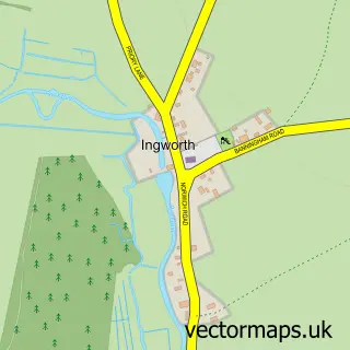 Street map sample of Ingworth, Norfolk