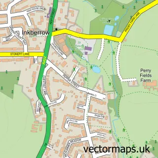 Street map sample of Inkberrow, Worcestershire