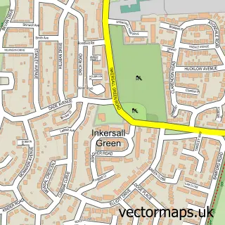 Street map sample of Inkersall Green, Derbyshire
